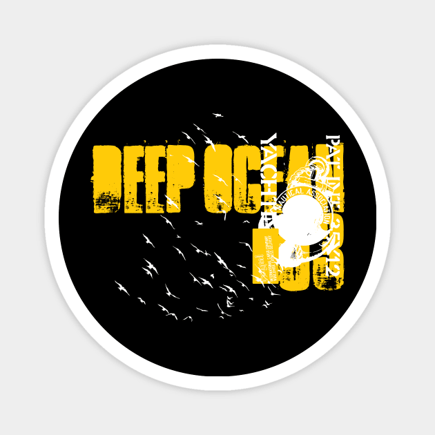 Deep Ocean Retro Abstract Creative Design Magnet by Stylomart